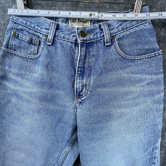 Vintage L.L.Bean Jeans Womens 6P Blue Denim Straight Taper Ripped Distressed - Picture 8 of 10